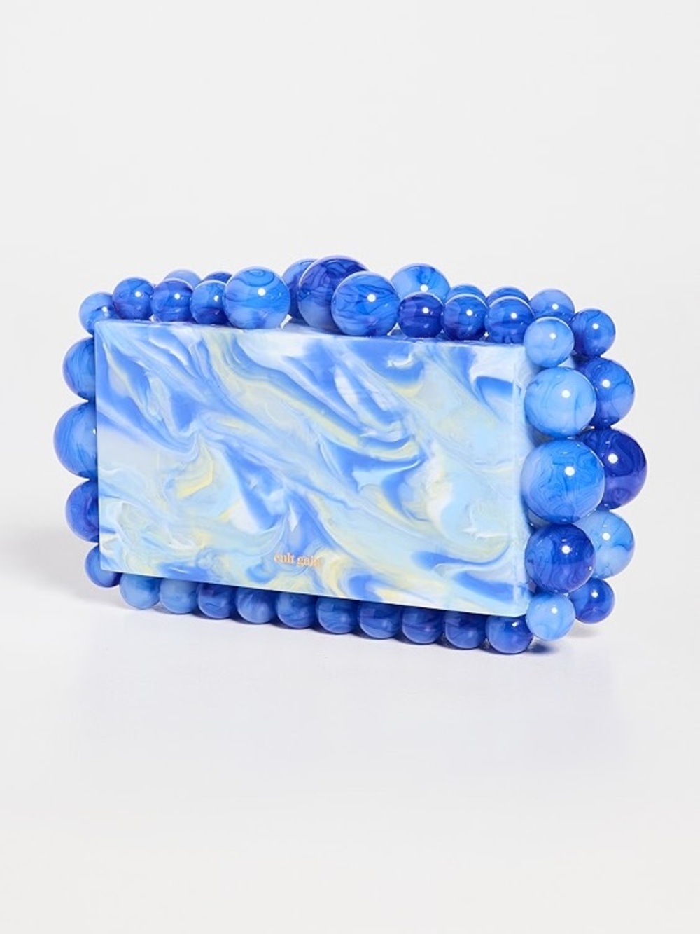 Cult Gaia Eos Acrylic Beaded Clutch Glacier Blue Marble EUC - Picture 9 of 10